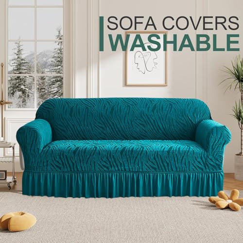 Housse de canapé lavable avec jupe de protection pour mobilier