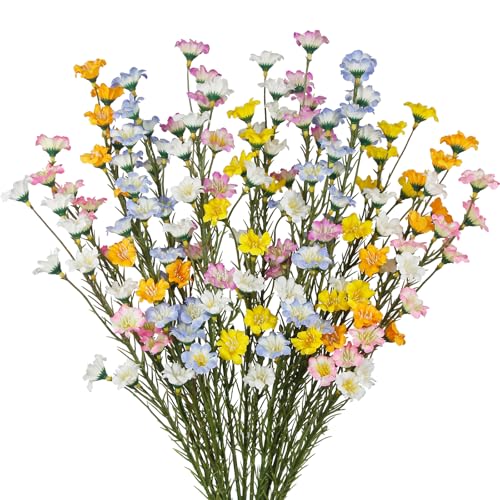 CITYES 16Pcs Artificial Wildflowers with Stems Bulk Silk Spring Flowers Floral Picks Multicolor Fake Forsythia Branches Faux Wildflowers Arrangements for Home Decor Indoor Outdoor Wedding Centerpieces