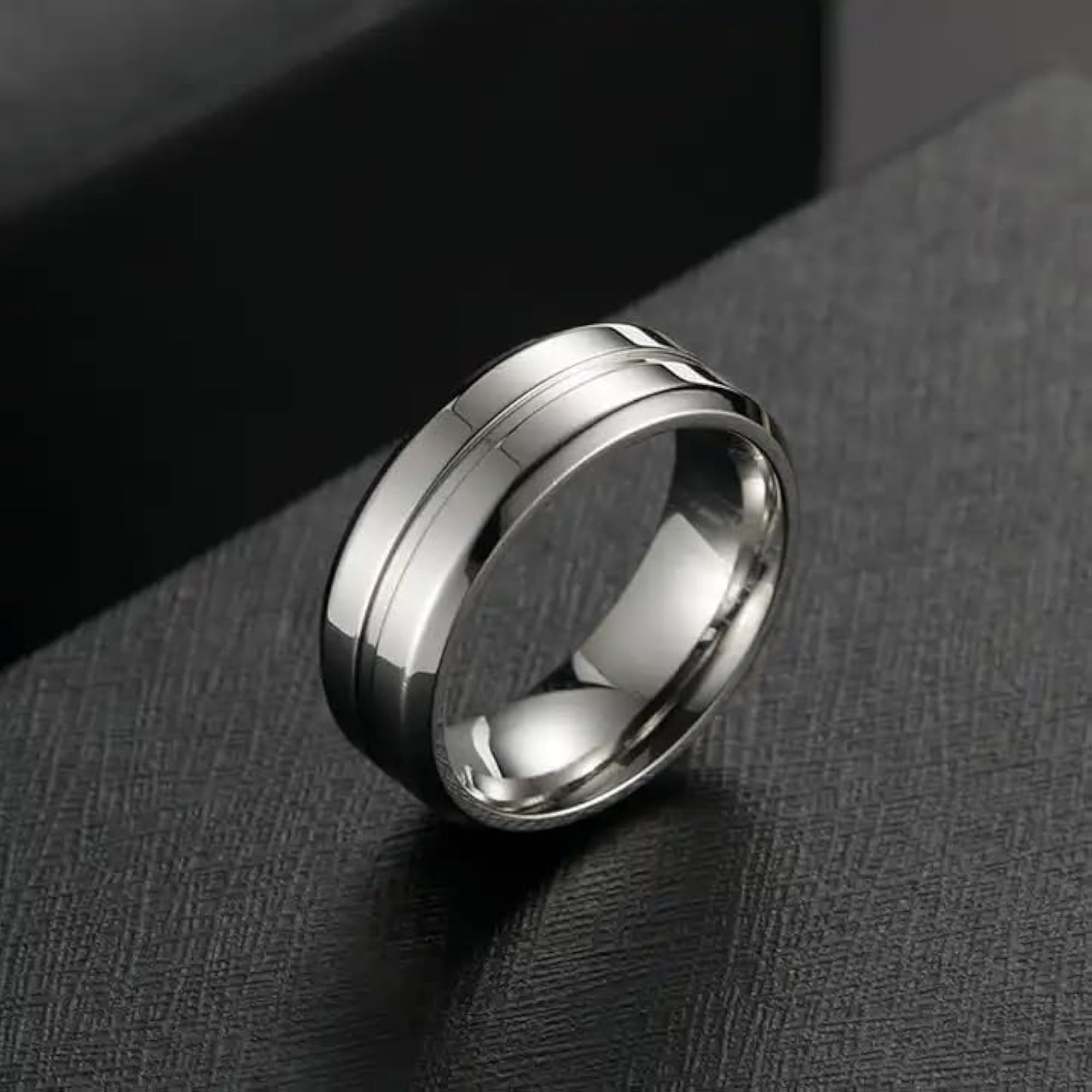 Stylish Blue & Platinum Stainless Steel Ring for Men