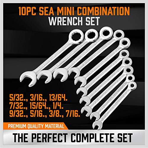 Image of HORUSDY 20-Piece Mini Wrench Set, Small Wrench Set, Metric and SAE Mini Combination Wrench Sets