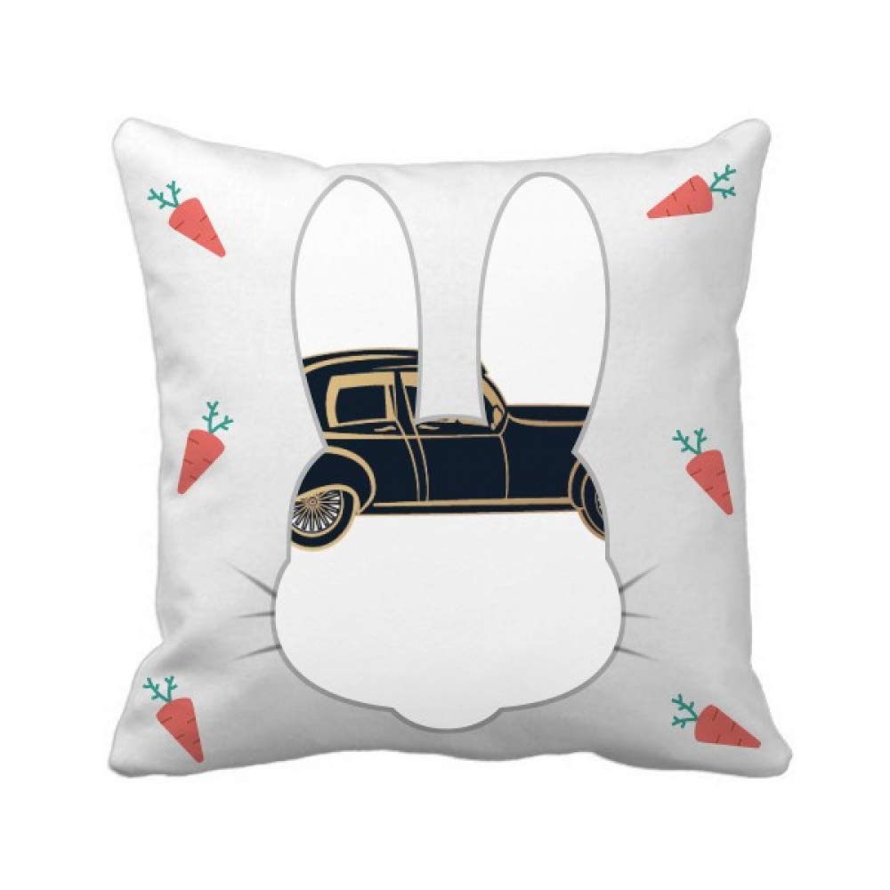 Coussin Lapin cadeau idéal avec motif voiture et silhouette noire pour passionnés