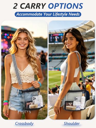 Image of Clear Bag for Stadium Events, Clear Purse for Women Crossbody Bag Stadium Approved for Concerts Sports Festivals