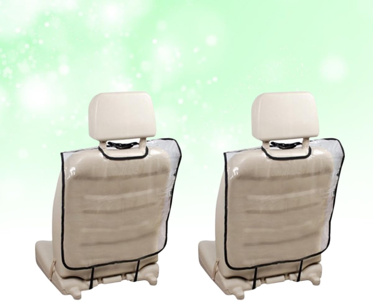 2Pcs Transparent Car Seat Back Protector Pads Kick Dirty Cover for Easy to Install Fits Cars with Headrests