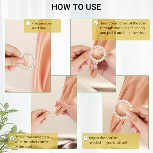 Scarf Rings Shirt Clips, T-Shirt Tie Clips for Women, Cute Scarf Ring and Slides for Scarves, Clothing Accessories4