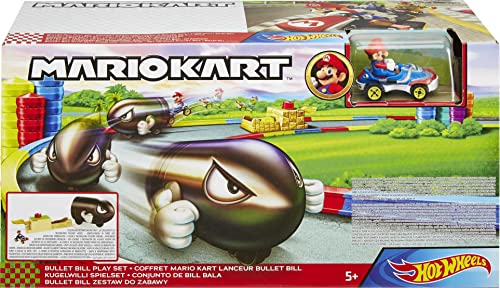 Pista e Acessório Hot Wheels - Mario Bros Kart Lançador Bullet Bill, Multicor, Mattel