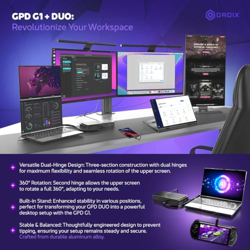 Image of GPD Duo Dual-Screen Laptop: 13.3 inch OLED Displays, AMD Ryzen AI 9 HX 370, 32GB RAM, 2TB SSD, Stylus Support, 10-Point Touch, 4096 Pressure Levels, Dual 360 Hinge, AI PC