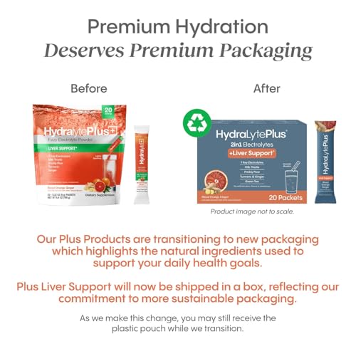 Hydralyte Liver Support + Electrolyte Mix with Milk Thistle, Turmeric, Ginger, Prickly Pear, Green Tea Extract Formulated for Rapid Rehydration, 20 Count Pouch - Image 3