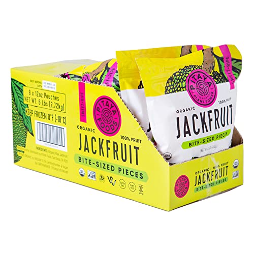 Pitaya Foods - Organic Ripe Jackfruit Bite-Sized Pieces, Pre-Packaged Frozen Fruit, No Added Sugar or Preservatives, Good Source of Fiber, Antioxidants, & Calcium, 100% Fruit, Non-GMO (12 oz, 8-Pack) - Thumbnail 3
