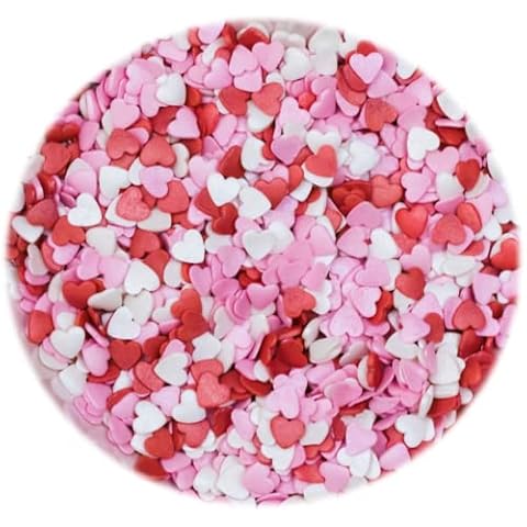 Red Pink & White Hearts Cupcake / Cake Decoration (50g) Cover