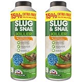 Organic Slug & Snail Killer Pellets 920g x2, Showerproof Formula for Gardens & Greenhouses, 14 Days Protection, Friendly for Crops (2 Pack)