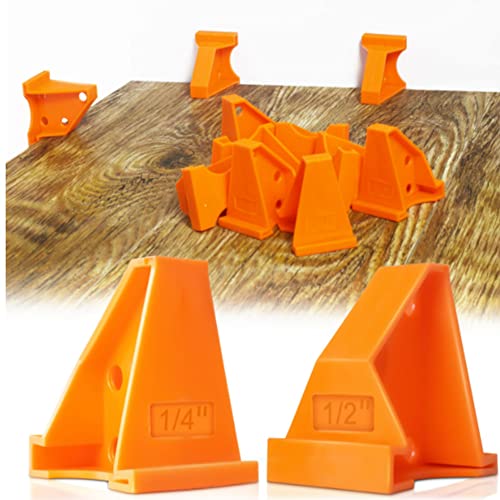 Bodenbelagsabstandshalter, 20er Pack Laminatfußboden Werkzeuge, Bodenabstandshalter mit 1/4\ und 1/2\ Abstand, Kompatibel mit Vinyl Planke, Verbundboden, Hartholz Schwimmendem Boden, Stabiles Dreieck
