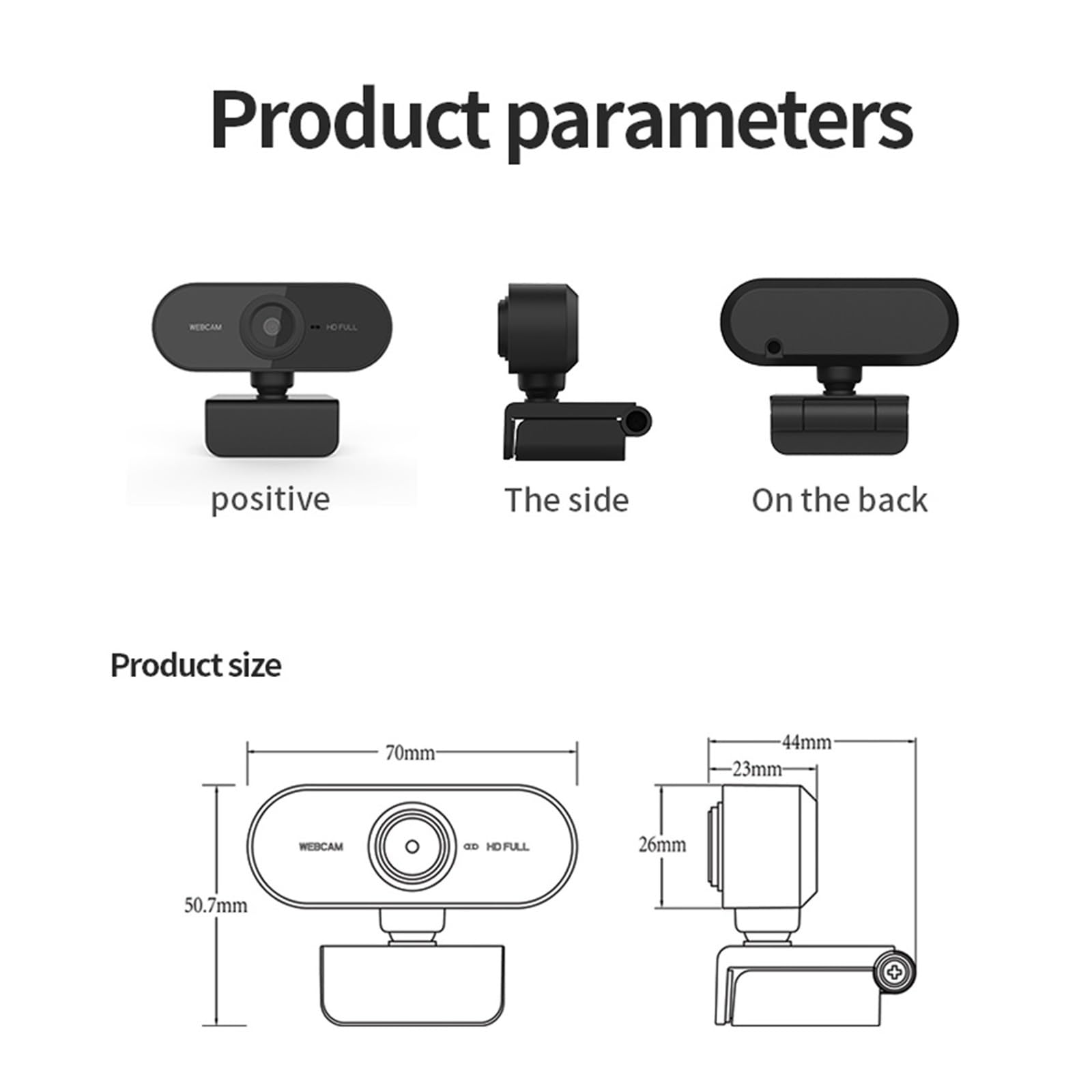 Webcam 1080P HD Web Camera con microfono USB Web Cam for PC Computer portatile Trasmissione in diretta Mini videocamera for conferenze, streaming live, registrazione