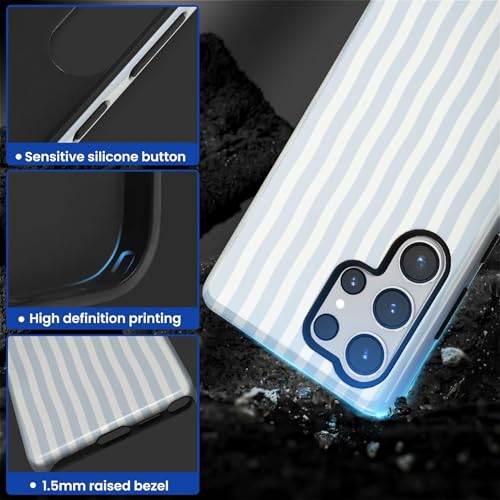 Coque Samsung S25 Ultra HL2 hybride rigide à rayures bleues - 3