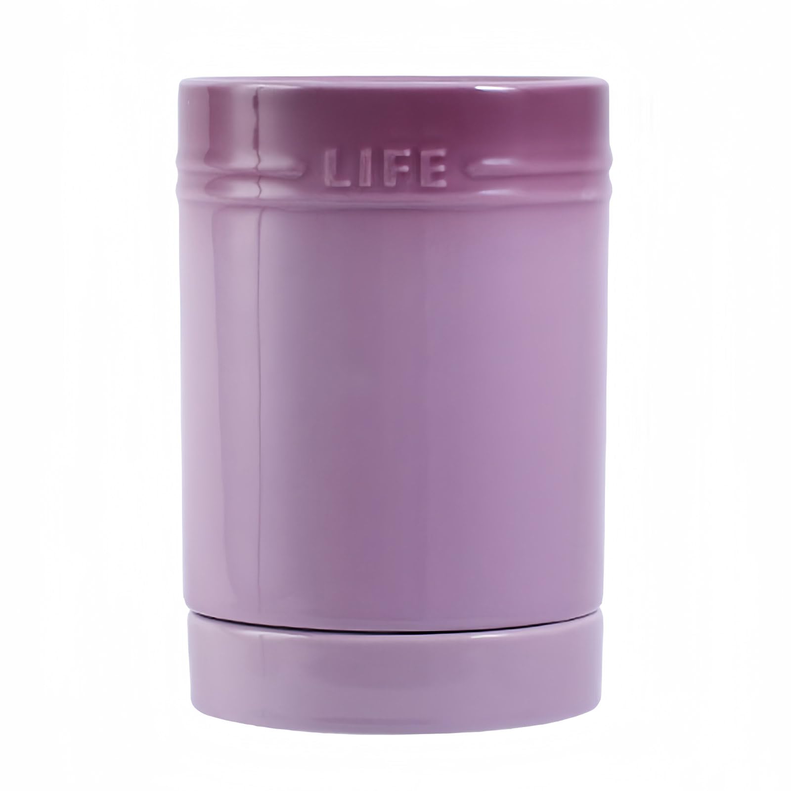 Dowbom Purple Kitchen Utensil Crock, Ceramic Cooking Utensil, Chopstick Holder For Countertop (, 4")