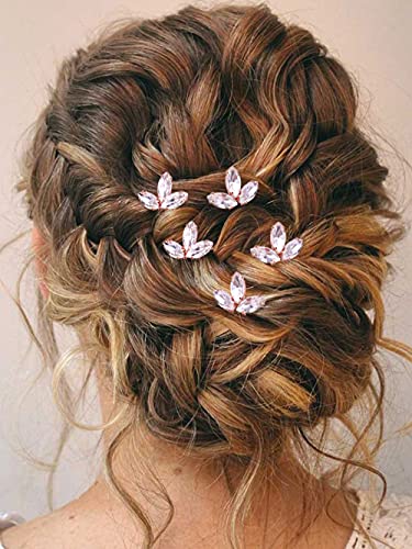 Kikmoya Wedding Hair Pins, Set Of 5 Rhinestones Crystal Bridal Hair Clips Headpieces Accessories For Brides And Bridesmaids (Rose Gold) #TOP7