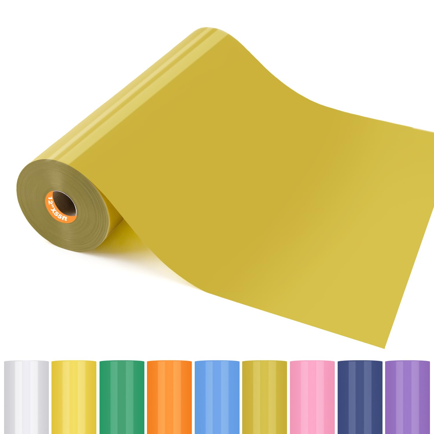 guangyintong Heat Transfer Vinyl 12" x 55ft Gold Iron on Vinyl