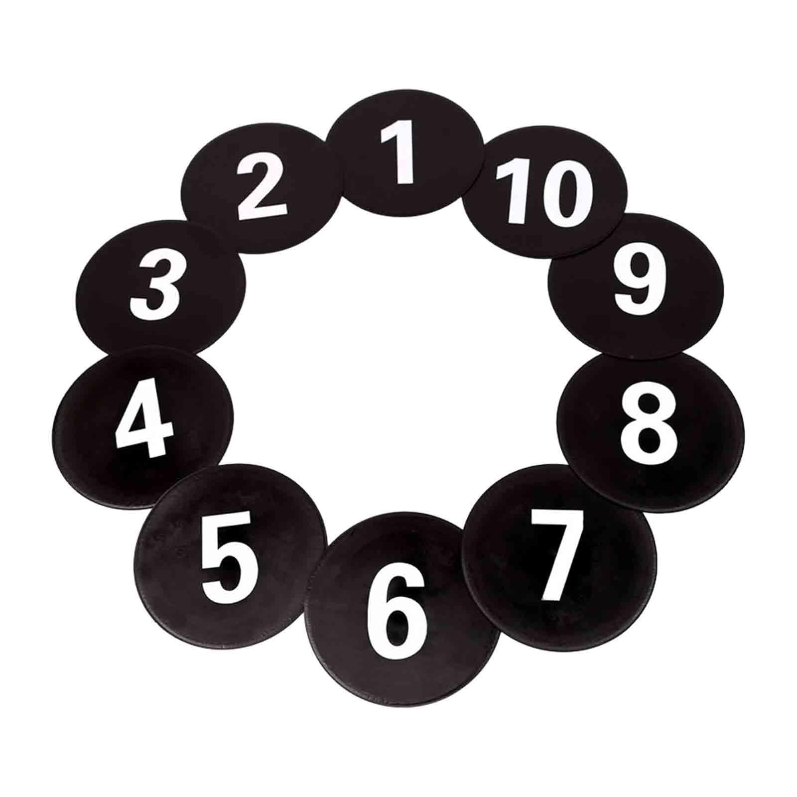Baoblaze 10x marcadores de Puntos de Suelo numerados, Almohadilla de Marca de Entrenamiento, marcadores de Disco Planos Antideslizantes Que absorben los