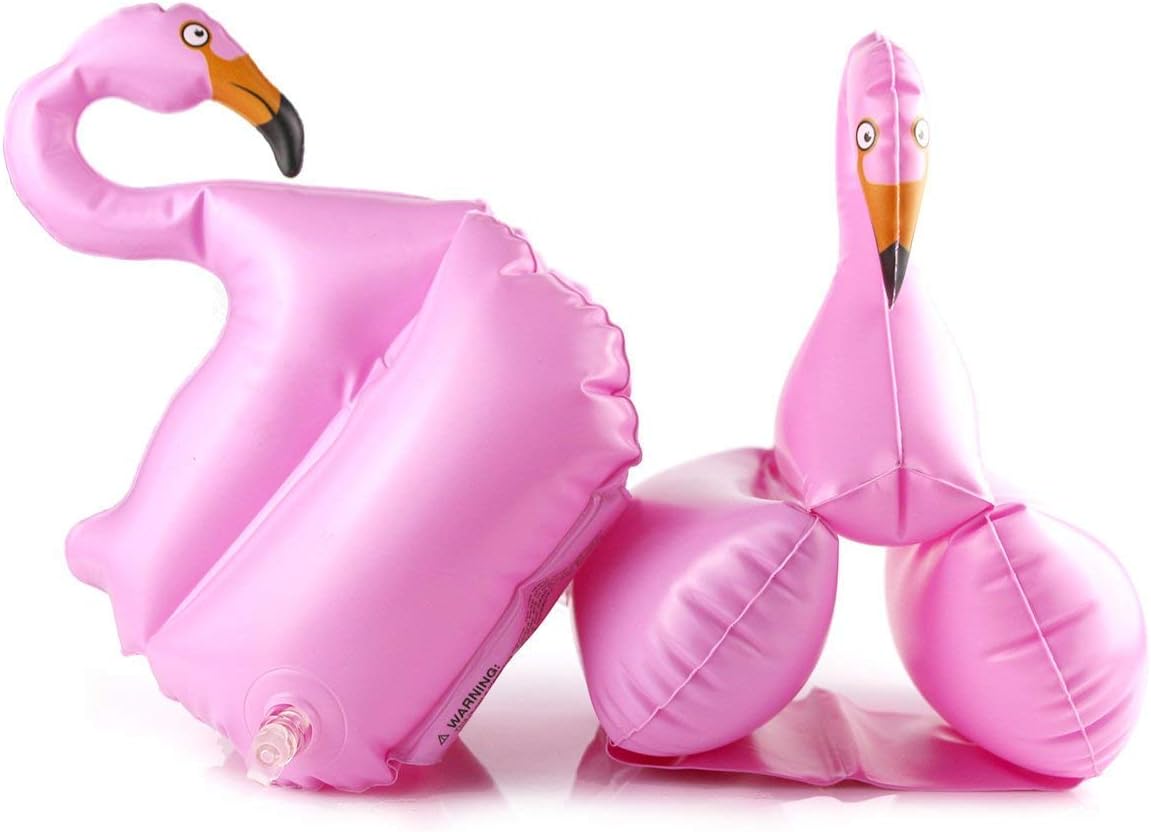 Flamingo Inflatable Arm Bands Water Wings Swimming Pool Float Floatation Sleeves Swim Armbands Toy for Kids and Adults - 1 Pair,Pink