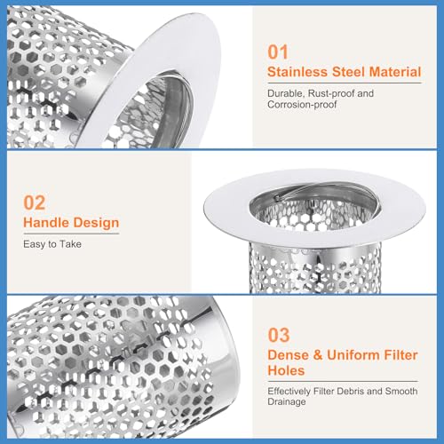 Coladores para desagüe de ducha de acero inoxidable 4 unidades miniatura 3