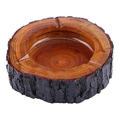 Wood Ashtray, Round Ash Holder Cigarette Tobacco Tray Smoking Ashtray Decorative Indoor Outdoor, 9-10cm/11-12cm/13-14cm(13-14cm) Cover