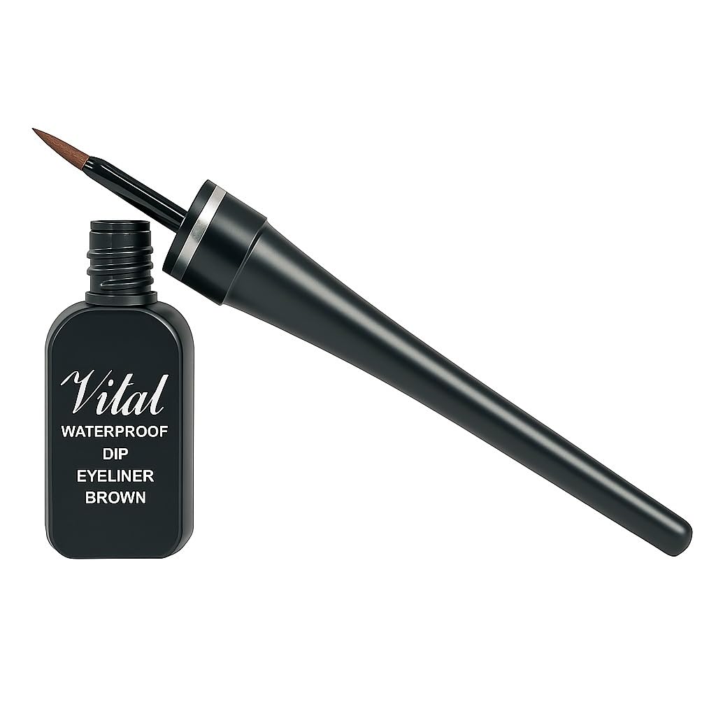 Precision Waterproof Dip Eyeliner - Smudge-Proof, Long-Lasting Definition (Brown, 6ml) - Image 2