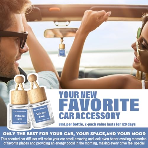 Image of HoogaLife Car Air Freshener Diffuser 2 Pack Hanging Air Freshener Diffuser - VoIeano Lava Fragrance Oil Air D iffuser for Car, 45+ Days Long Lasting Fragrance Made in USA (V53)
