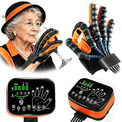 Image of 9th Gen Hand Rehabilitation Robot Gloves for Stroke Recovery, Home Physical Therapy for Hand Weakness & Hemiplegia, Finger Exerciser with 4 Modes Mirror Training & 5 Independent Air Valves