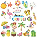 21Pcs Summer Cruise Door Decorations My Birthday Cruise Magnetic Creative Door Decor Reusable Cruise