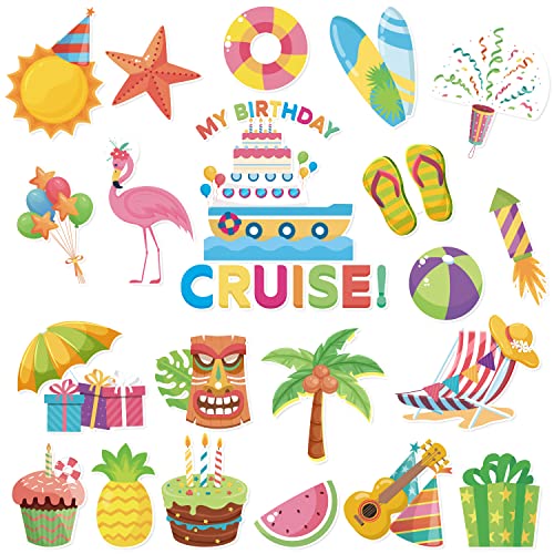 21Pcs Summer Cruise Door Decorations My Birthday Cruise Magnetic Creative Door Decor Reusable Cruise Magnets For Cabin Door Stateroom Ship Carnival Car Refrigerator Laptop Accessories Birthday Gifts #TOP5