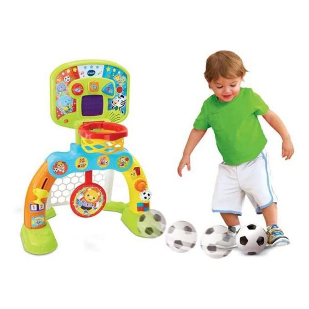 VTech 80-533522 Centre de Sport Basket-Gol, Cage de Football, Panier de Basket-Ball et Cible pour Jouer, Effets spéciaux et réponses interactives