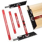 MUWOOD Stair Tread Template Tool, Stair Gauge Set Shelf Layout Measuring Scribe Tool for Stairs, Risers, Self, Partitions, and Cutting Drywall