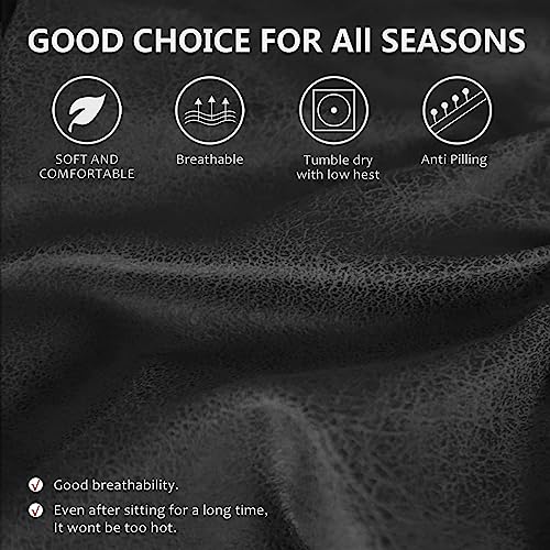 Image of ANARACHON Leather Look Oversize Recliner Chair Covers, Thick 4 Pieces Recliner Covers for Recliner Chair, Leather Cover for Recliner Slipcovers for Pets Kids(X-Large, Dark Grey)