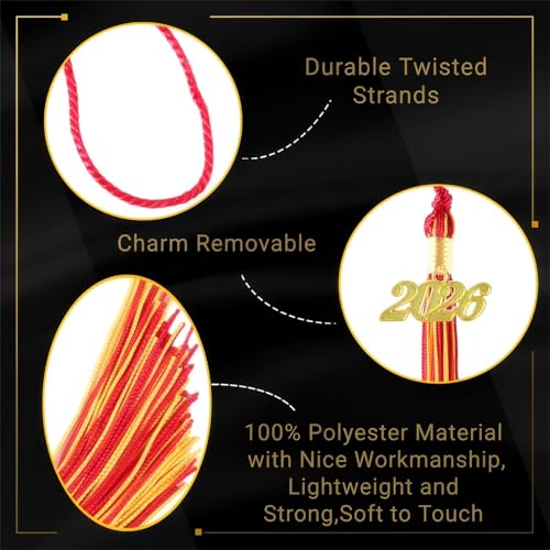 Image of Red and Gold Graduation Tassel 2026 for Grad Cap and Graduation Ceremony Accessory Decoration