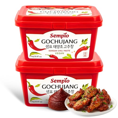 Pasta de chile Gochujang, Salsa Coreana de Guindilla y Arroz, Esencial para la cocina coreana, Ideal para preparar bibimbap, tteokbokki, marinadas para carnes o tofu, Contiene 2 botes de 1000 gr