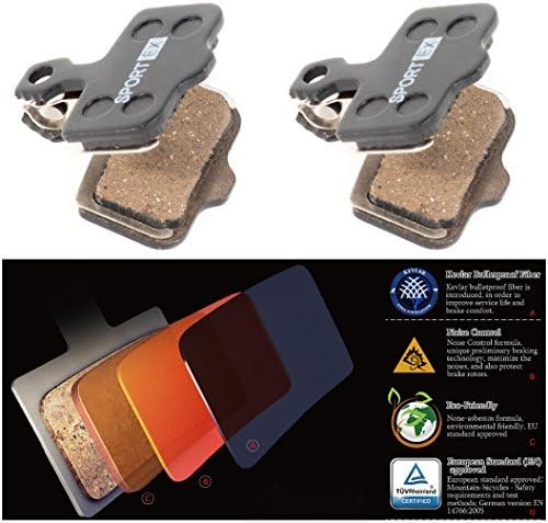 Cooma Replacement Brake Pads for Avid Sram Level TL T Elixir R Cr Mag 9 7 5 3 1 Xx X0 World Cup DB5 DB3 DB1 Brakes. Semi Metallic Resin