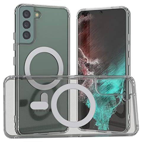 PunkCase Galaxy S22 Plus Magnetic Wireless Charging Case [ClearMag Series] Thin, Protective & Scratch Resistant Acrylic Case W/TPU Bumpers & Built-in Charge Circle for Galaxy S22 Plus 5G (6.6") Cover