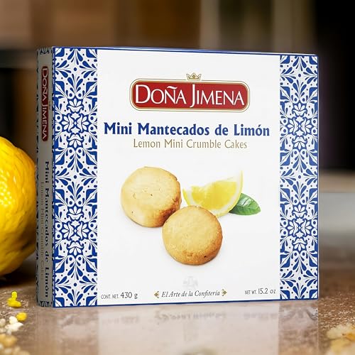 Doña Jimena - Mini Zitronen-Schmalzgebäck, cremige Textur, Spitzenqualität, handgefertigt, natürlich, traditionelles Rezept, ohne Palmöl, einzeln verpackt, 430 Gramm