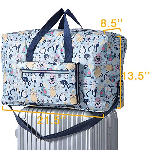 Arxus Large Foldable Duffel Tote Carry on Travel Bag over Luggage with Shoulder Strap