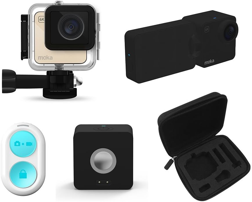 Mokacam 842116100089 4K/1080P Action Camera Adventure Bundle, Black