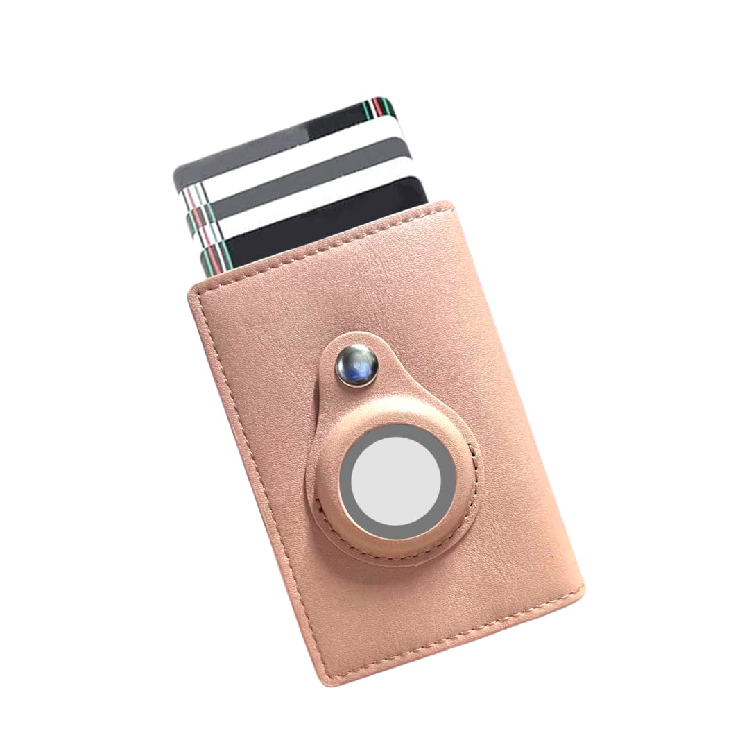 inkmilan Slim Minimalist Smart AirTag Pop-up Wallet Credit Card Holder, RFID Blocking Anti Loss Money Clip Purse Ideal Gift for Men (No AirTag Included) (Pink)-picture-24