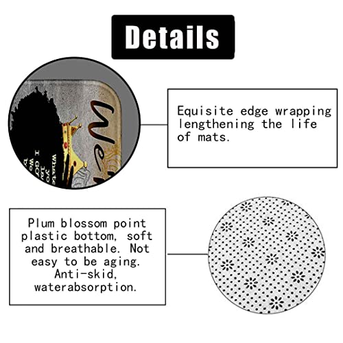 Fashion&Man Olebety 4Pcs African American Shower Curtain Set, Romanticcouple Black Queen King Luxury Goldcrown Grey Mandala Flower Inspirational Quotes Bathroom Decor, Non-Slip Bath Mat, We're A Team #TOP5