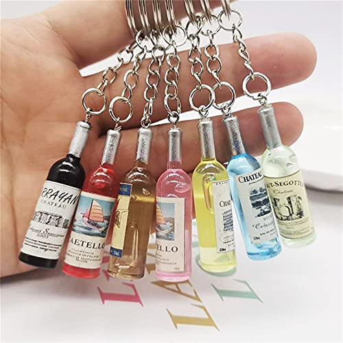 Hongtai Schattige hars bier wijn fles sleutelhanger geassorteerde kleuren auto tas sleutelhanger hanger (Color : Red) - Image 3