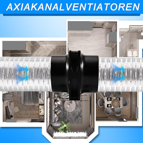 Joycabin 100mm Rohrventilator DC12V Lüfter Axiallüfter Abluftventilator mit Geschwindigkeitsregler,Effizienter Lötrauchabsorber, Badlüfter Rohrlüfter für Küchen, Gewächshaus, Garage, Luftzirkulation