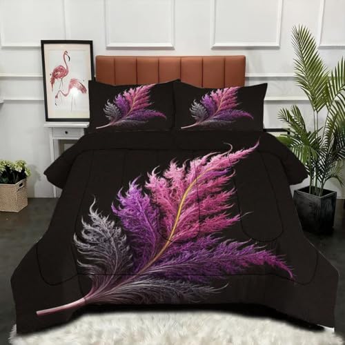 ZZXHG Nórdico de Tamaño Gigante | Joven Pluma Negra, Edredón Mullido y Transpirable, Sustituto Edredón de Plumas, con 2 Fundas de Almohada, para Cama de 180 cm_A18312