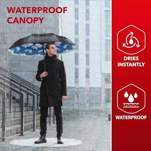 image for Repel Umbrella Windproof Travel Umbrellas for Rain - Easy Auto Open Cl