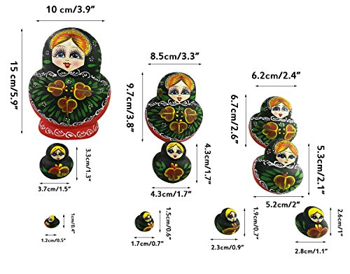 Winterworm® Matrjoschka Matrjoschka, Matrjoschka, Matrjoschka, 10 Stück (grün)