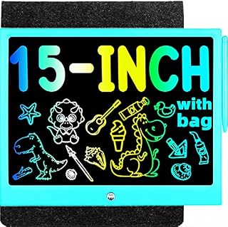 LEYAOYAO Toys for 3 4 5 6 7 8 Years Old Boys Girls, LCD Writing Tablet 15 Inch with Bag Doodle Board, Electronic Drawing Pads Drawing Tablet, Educational Birthday Gift for 3-6 Years Old Kids (Blue)