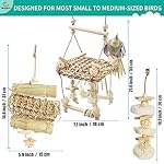 6PCs Natural Bird Chewing Shredding Foraging Toys, Bird Swing Toy with Bird Perch for Cockatiels, Parrotlets, Cockatiels, Conures, Parakeets, Budgies, Love Birds and More - Image 3