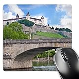 3D Rose "Bridge Marienberg Fortress Wurzburg GermanyEu10 Mgl0185Miva Stock" Matte Finish Mouse Pad - 8 x 8" - mp_137256_1