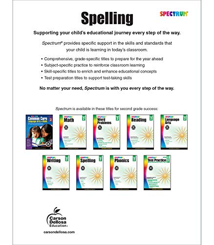Spectrum CD-704598 2Nd Grade Spelling Workbook thumb #1